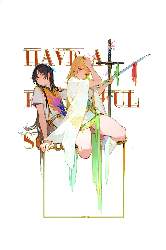 There is a man sitting on a bench，Holding a sword in hand, 一幅beautiful艺术插图, Art cover, Proud, Full color illustrations, high detailed official art works, There is a lot of suspense, Full-color digital illustrations, 性感beautiful梦魇, Cover Illustration, Very detailed and beautiful fan art, official art works, Colorful illustrations, Hannibal, beautiful, High-resolution artwork, beautiful魅魔