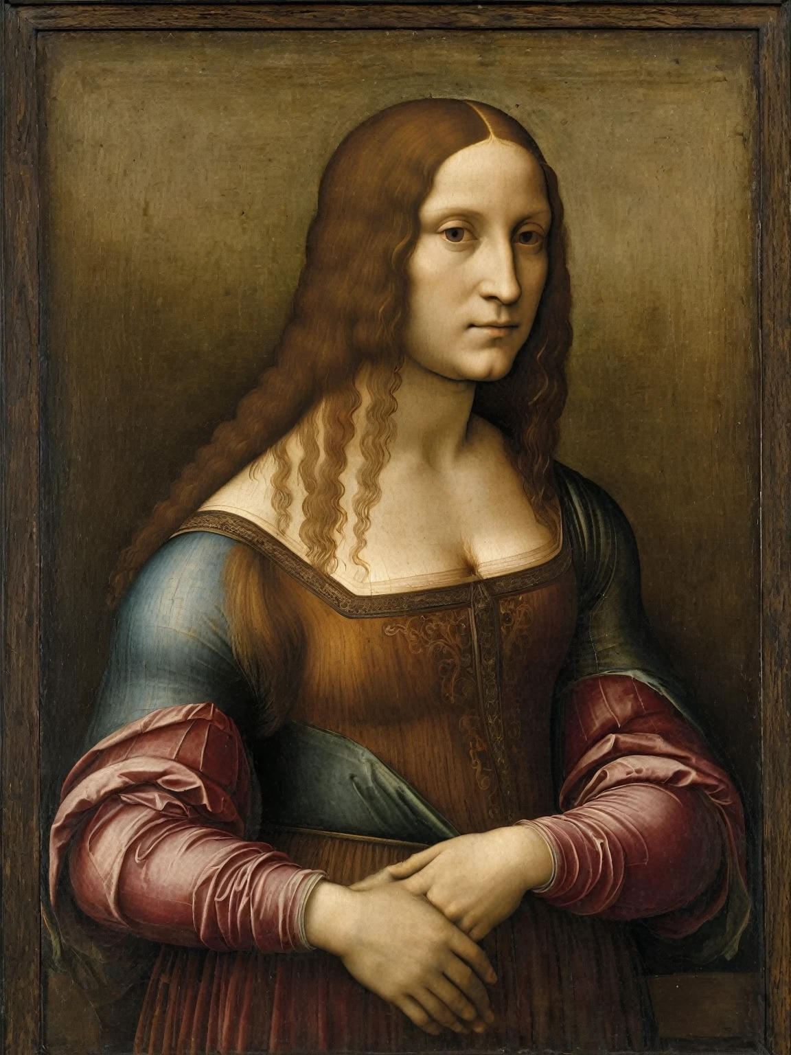 Renaissance paintings by Da Vinci、The most beautiful portraits in the world, painted in his studio、Standing full body figure、
