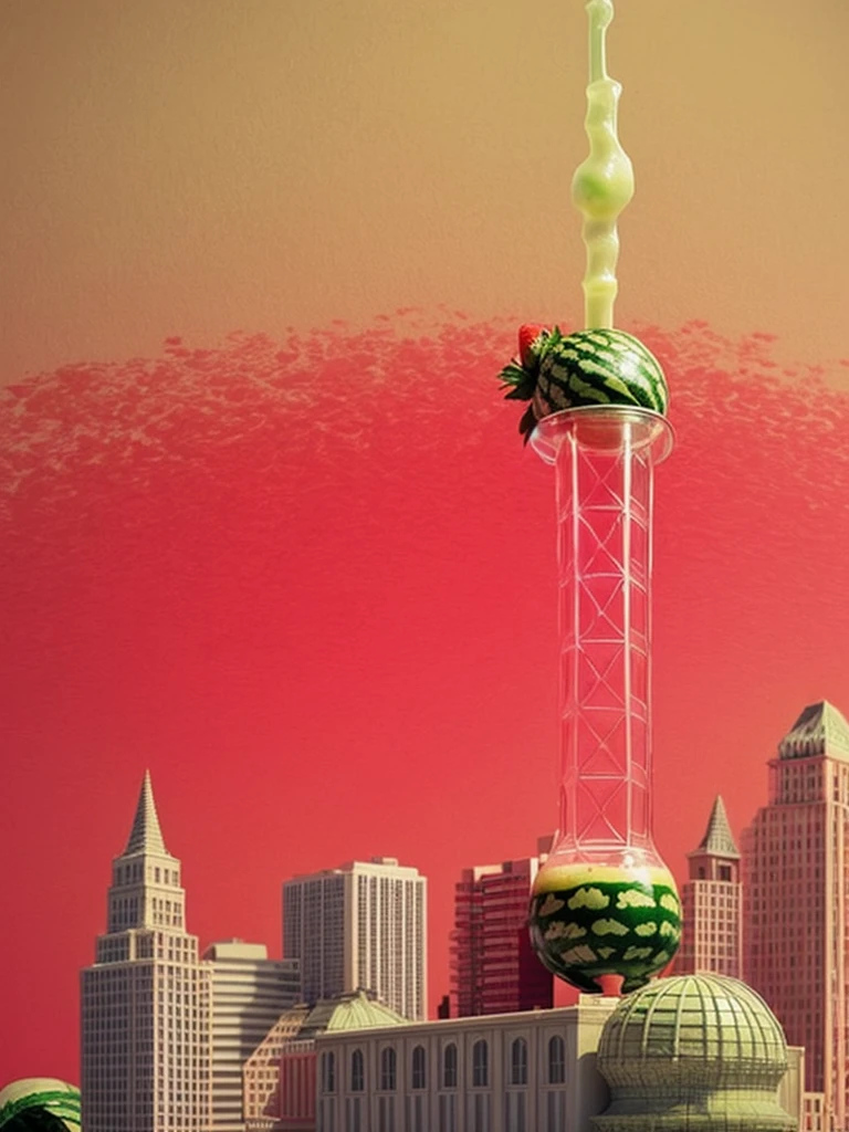 made of watermelon，strawberry，Smoothies，Master-level artistic creativity，beauty，
