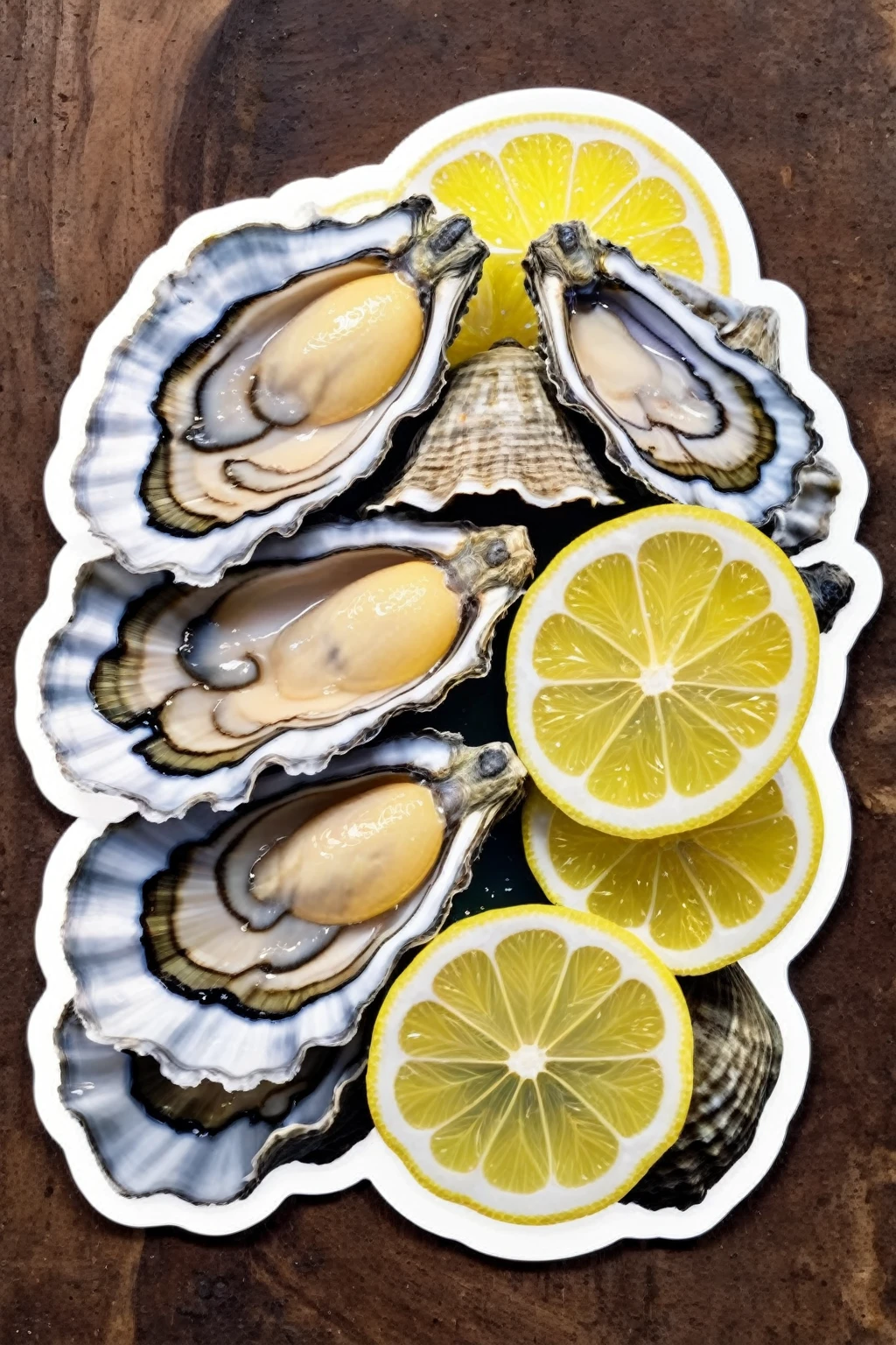 sliced lemon + oysters sticker