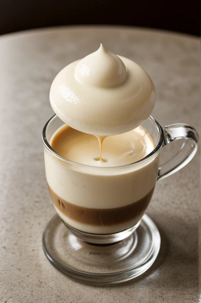 Imaginez une boule de crème glacée onctueuse et parfumée, délicatement posée dans un verre transparent. Un filet d'espresso chaud et intense coule lentement sur ses courbes blanches, créant un contraste visuel saisissant. La chaleur du café commence à faire fondre la crème glacée, créant un mélange irrésistible de textures et de saveurs.