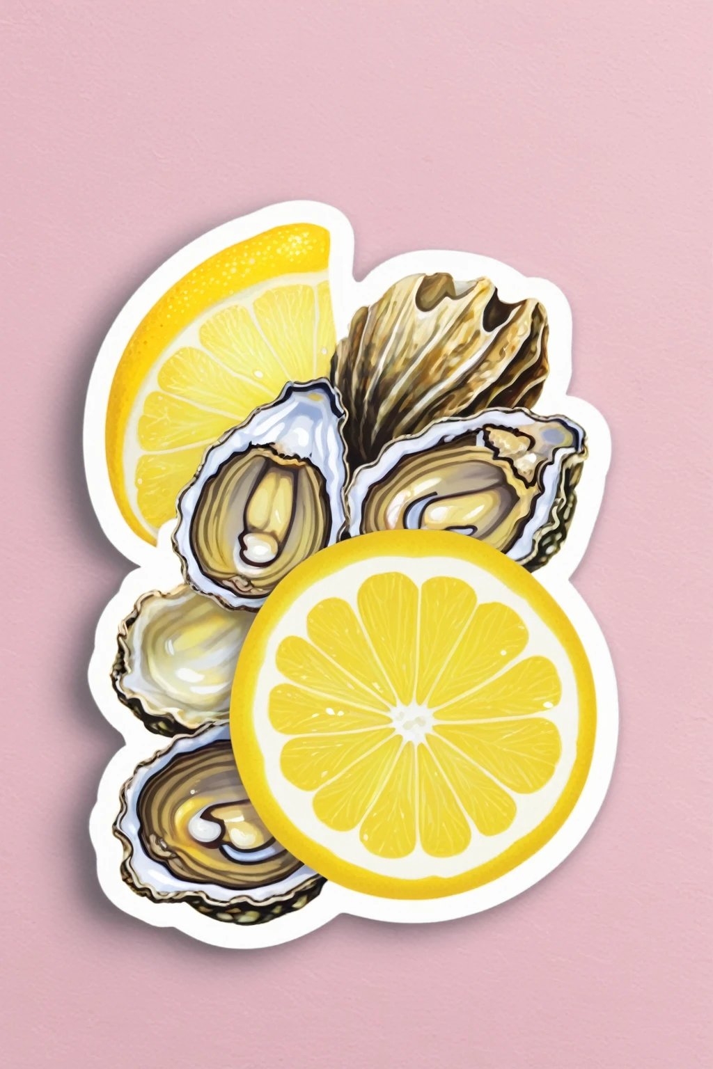 sliced lemon + oysters sticker