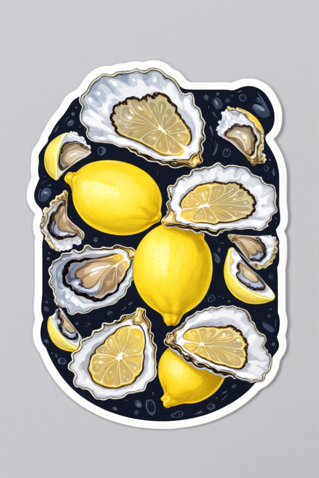 sliced lemon + oysters sticker