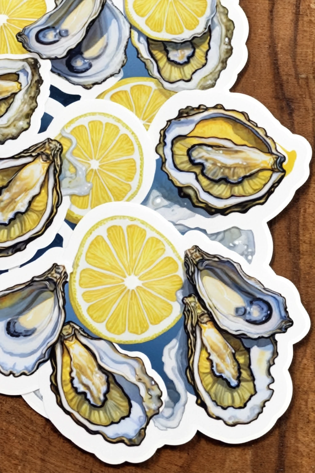 sliced lemon + oysters sticker