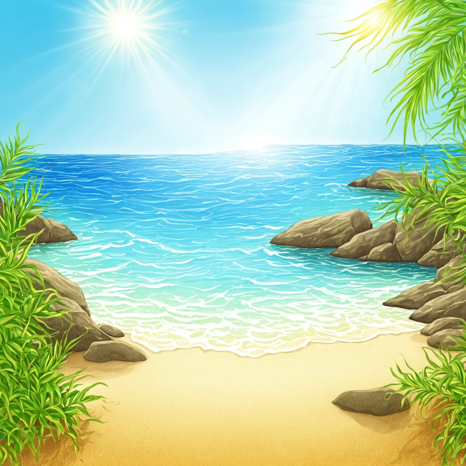 BEACH, SUMMER, SUN SHINE, BACKGROUND, DRAWING