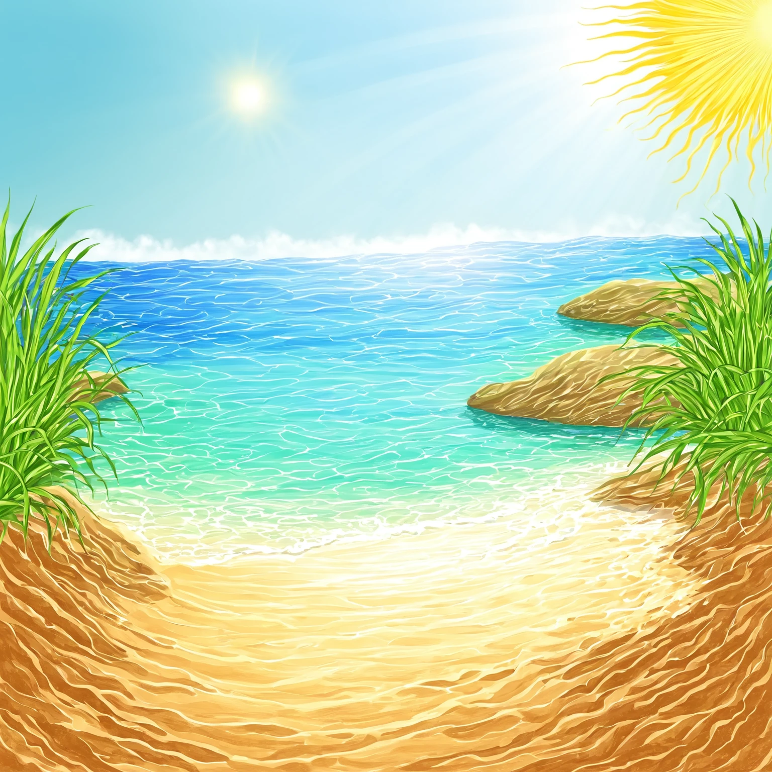 BEACH, SUMMER, SUN SHINE, BACKGROUND, DRAWING