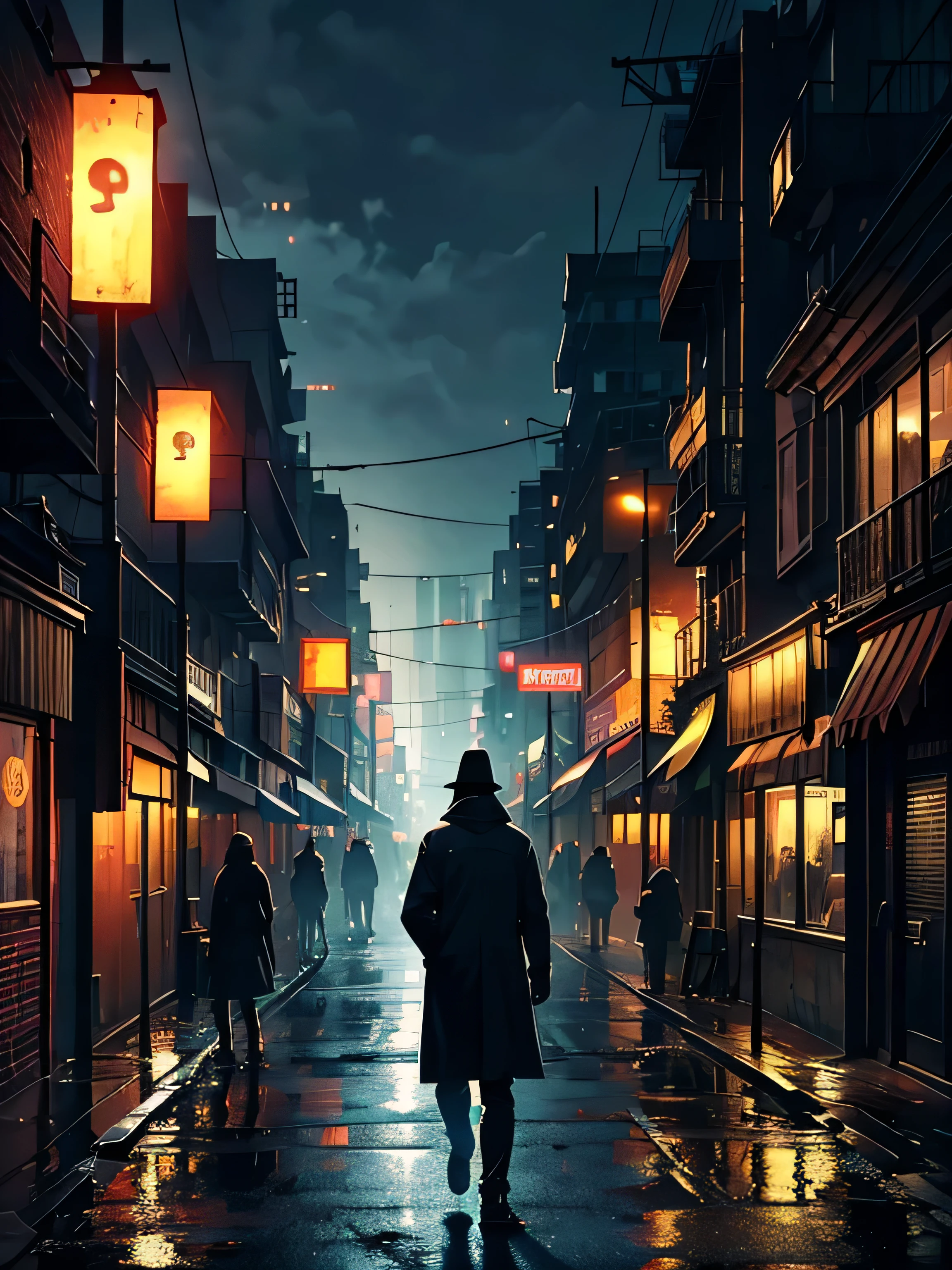 scenery of a city that is a dark testimony to the worst facets of human nature. A breeding ground for gangsters, bandits and murderers, It is a place where morality has been overshadowed by the quest for power and survival. night and gloomy environment