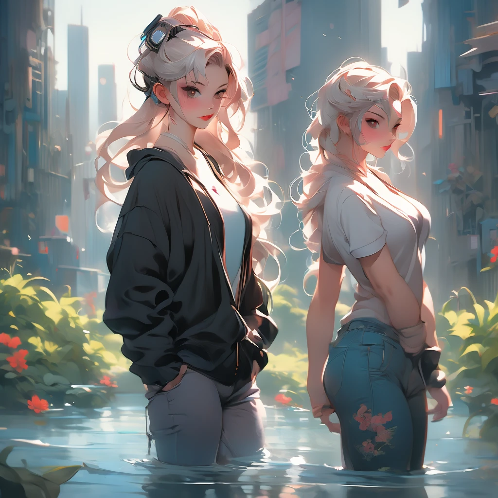 closeup, two beautiful girl elf, neon multicolor hair, space buns, no clothes, no pants, cute face , city, city fractal cyberscape, hanging out, cute faces, extreme abs, very developed ab muscles, no clothes, exposed body, nudist, futuristic, neon signs, beautiful sunset, no clothes, super pretty, spreading legs, high heels, adventure, magic, underwater, unnatural grace, super beautiful, giant black and gold giant octopus tentacles touching characters, jewlery, quantum balls of power and light, tentacles, detailed, fractal sky, amazing sunset, underwater , cute face, unique face, 3 girls, long hair, extreme abs, naked, alien planet, alien girls, naked, serene, peaceful, sunset beach, playing,two beautiful girls, naked, cyberpunk beach, faerie wings, futuristic, cute face, neon colored hair, drow elves, space theme, cyberpunk theme, extreme abs, transparent jacket, completely naked, unique face, giant octopus tentacles touching and cuddling, beautiful, beach,neeko from league of legends, cute face, beautiful, natural settingdigital circuitry beautiful girl elf, gold colors on black, city, cyber city, cityscape, cute face, unique face, light blue neon hair, long hair, shades of blue and green, deity, God, halo, jewels, angel wings, ethereal, surreal, misty,2 beautiful girls, alien beach, completely naked, cute face, unique face, 3 girls, long hair, extreme abs, naked, alien planet, alien girls, naked, serene, peaceful, sunset beach, playing,digital circuitry beautiful girl elf, gold colors on black, city, cyber city, cityscape, cute face, unique face, light blue neon hair, long hair, shades of blue and green, deity, God, halo, jewels, angel wings, ethereal, surreal, misty,