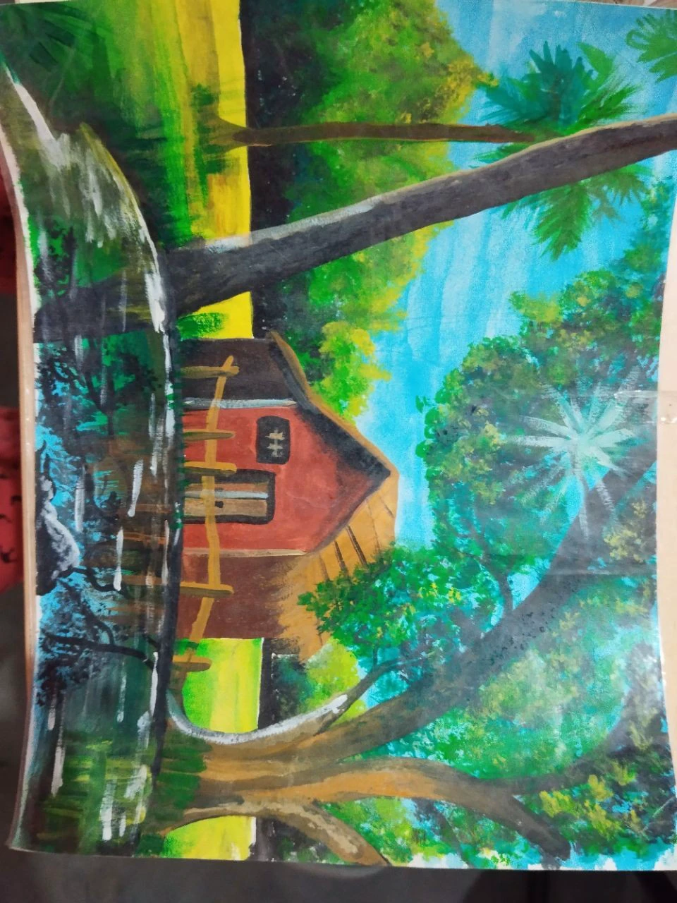 More trees and hut hut