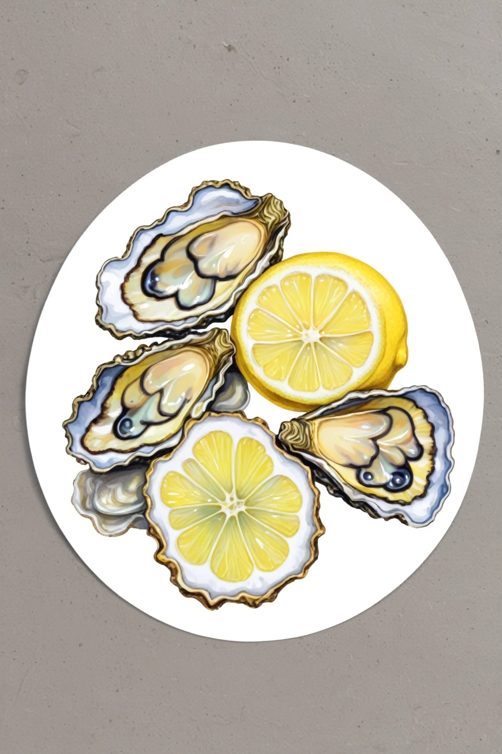 sliced lemon + oysters sticker