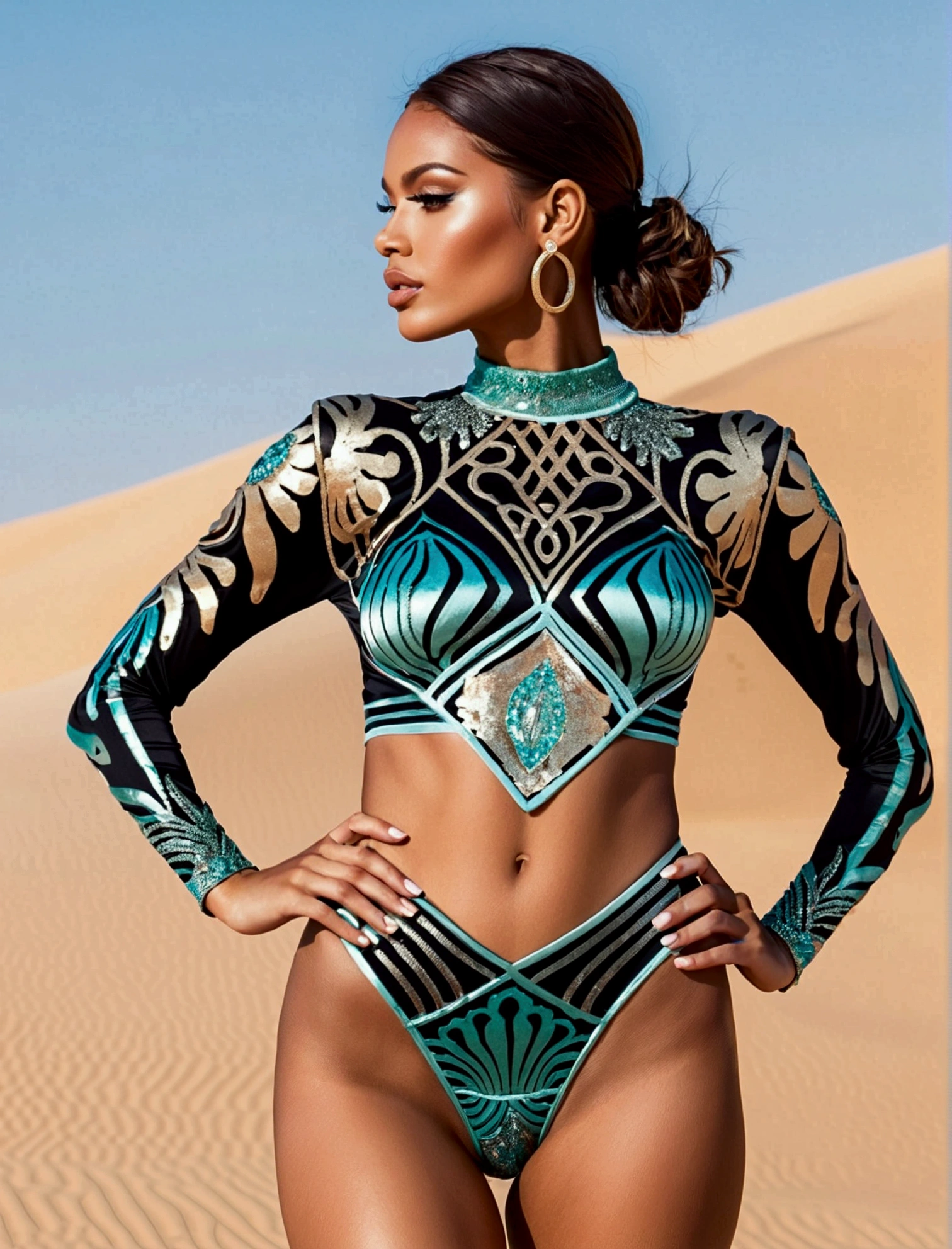Desert Princess, full boy shot , detailed camel toe