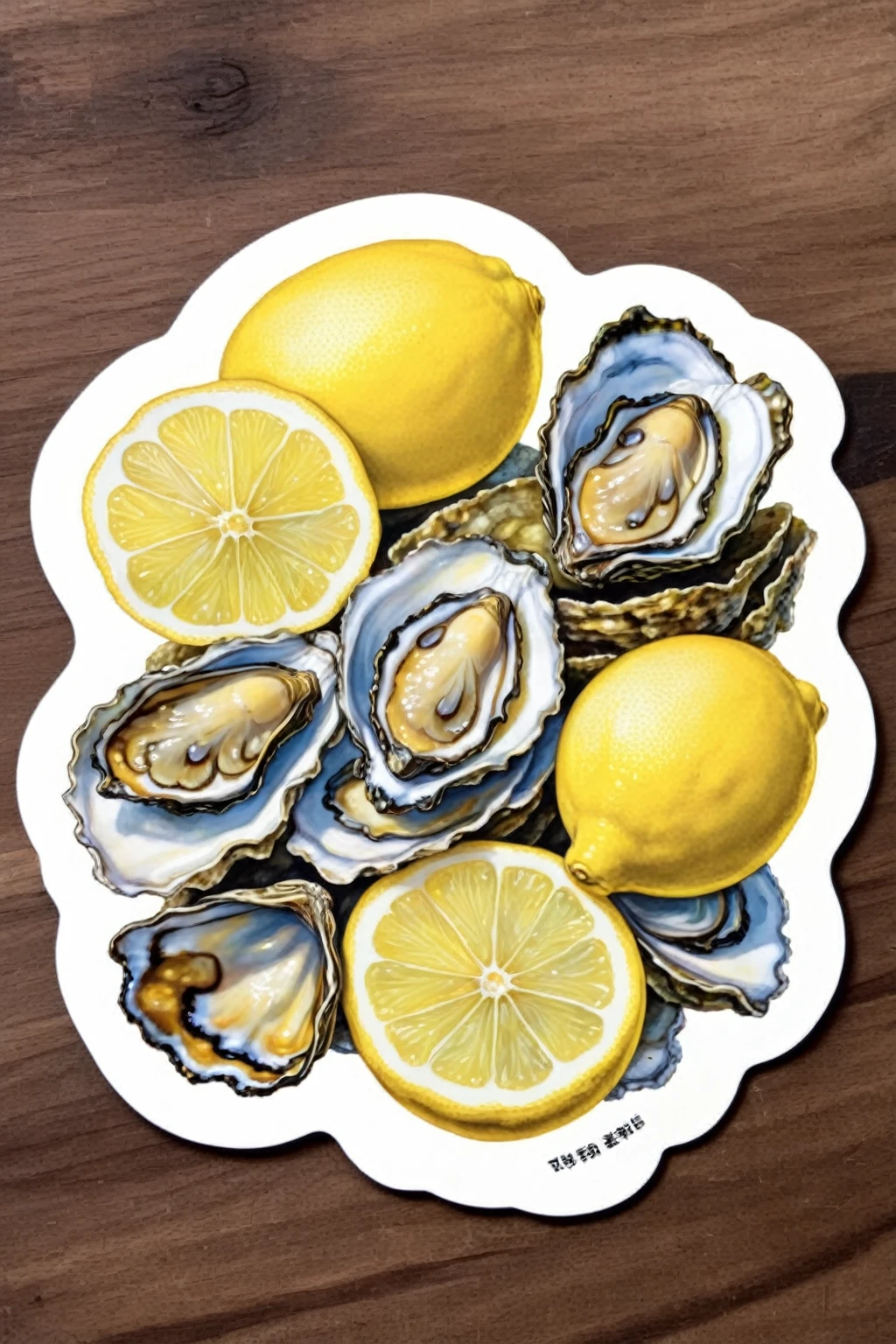 sliced lemon + oysters sticker