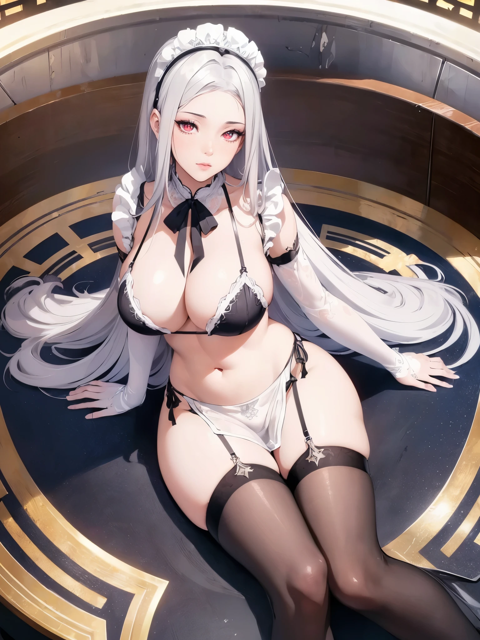 ((1girl, solo)), mature female, beautiful body, (perfect anatomy, perfect body, perfect hands, perfect legs), natural proportions, sexy body, large breasts, sitting BREAK
((extremely detailed face)), (red eyes:1.3), (beautiful detailed eyes:1.6), (realistic pupils, realistic iris:1), expressive eyes, looking at viewer, (clear eyes:1.3), (hyperrealistic:1.2), (detailed skin texture:1.2), smooth skin, (silver hair:1.5), long hair, (detailed lips:1.2), (attractive lips:1.1), (glossy lips:1.1), perfect face, perfect eyes BREAK
(masterpiece:1.5), anime-style, top quality, best quality, (beautiful and aesthetic:1.2), (ultra detail:1.5), Ultra-detailed depiction, Ultra-precise depiction, extremely detailed 8k illustration, high resolution, (highly detailed shading:1.2), (realistic lighting:1.4), perfect lighting, vibrant colors, dynamic tones, striking hues, 8k, absurd resolution, perfect shadows, hdr, UHD, ambient lighting, realistic, ultra-realistic, photo realistic, highly detailed, rich detail, luminous colors, fine texture, intricate design, professional illustration, (soft light:1.2), (illustration:0.7)
