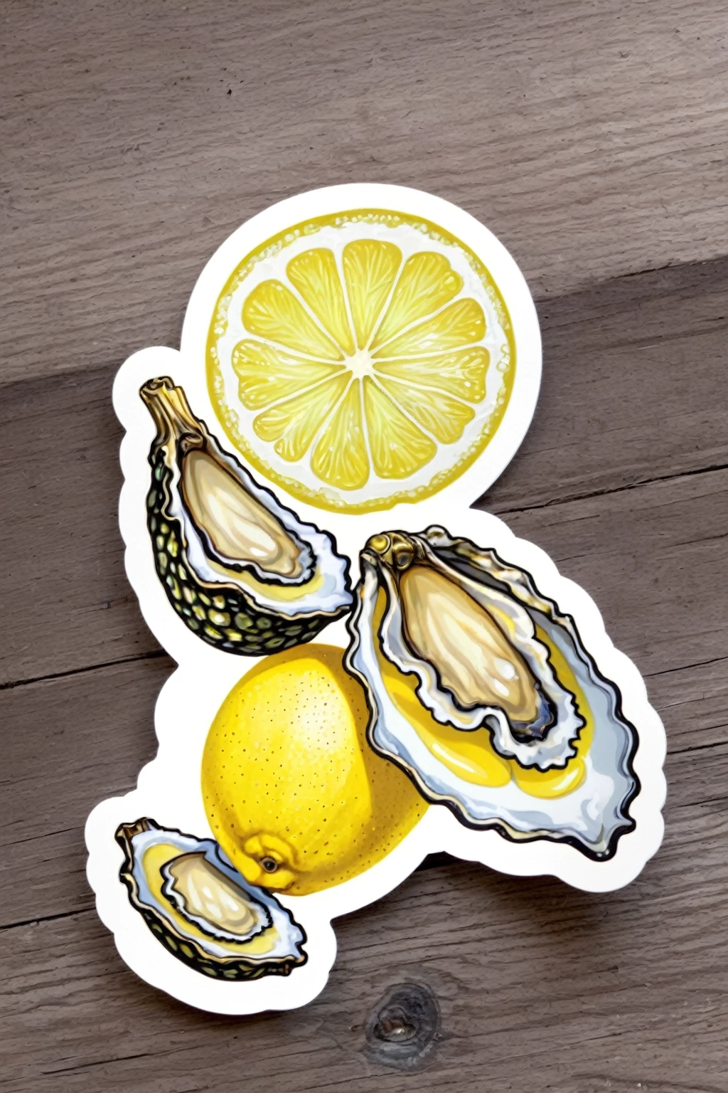 sliced lemon + oysters sticker