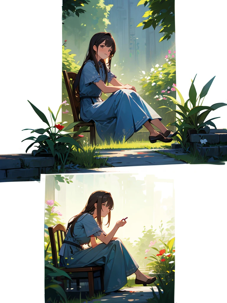 Sitting in a garden, sfw