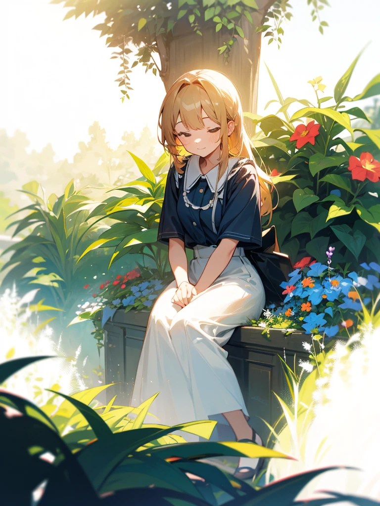 Sitting in a garden, sfw