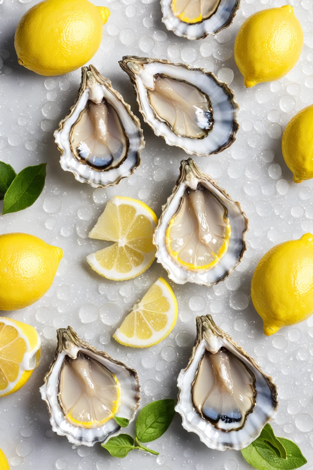 sliced lemon + 1 self-adhesive oyster