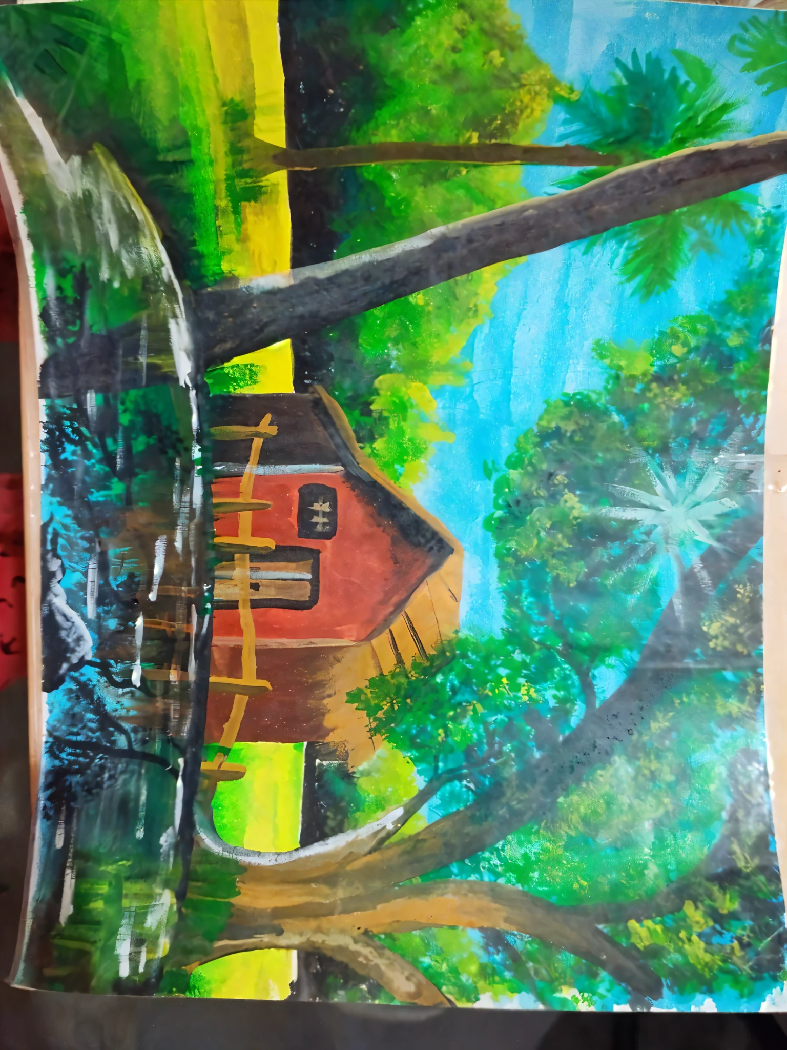 More trees and hut hut