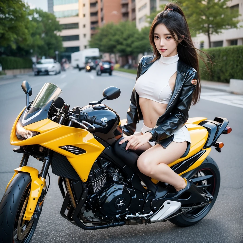 Beauty、Beautyライダー、beautiful girl、Beauty、Female Pabiker、Motorcycle rider suit、beauty、Beautiful woman、Handsome woman、mini skirt、Fancy bodysuits、Leather Suit、Riding on motorcycle、Sexy pose、Rider suits with company logos、Colorful rider suits