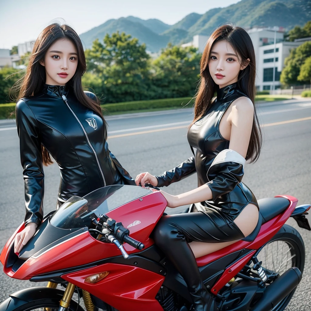 Beauty、Beautyライダー、beautiful girl、Beauty、Female Pabiker、Motorcycle rider suit、beauty、Beautiful woman、Handsome woman、mini skirt、Fancy bodysuits、Colorful rider suits、Riding on motorcycle、Sexy pose、Rider suits with company logos、Colorful rider suits