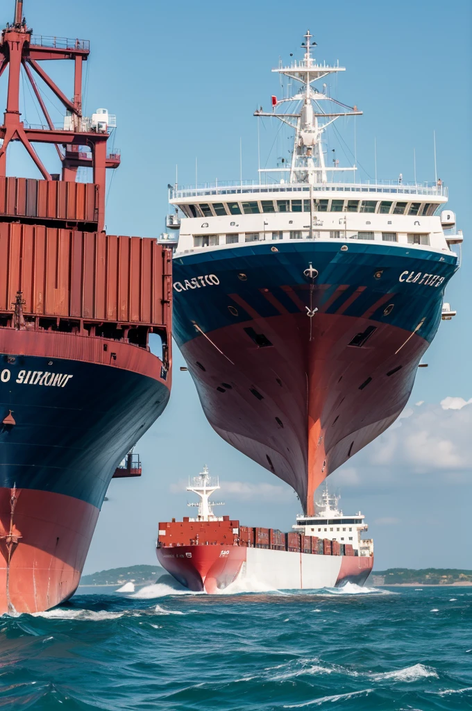 cargo ship sailing on the high seas