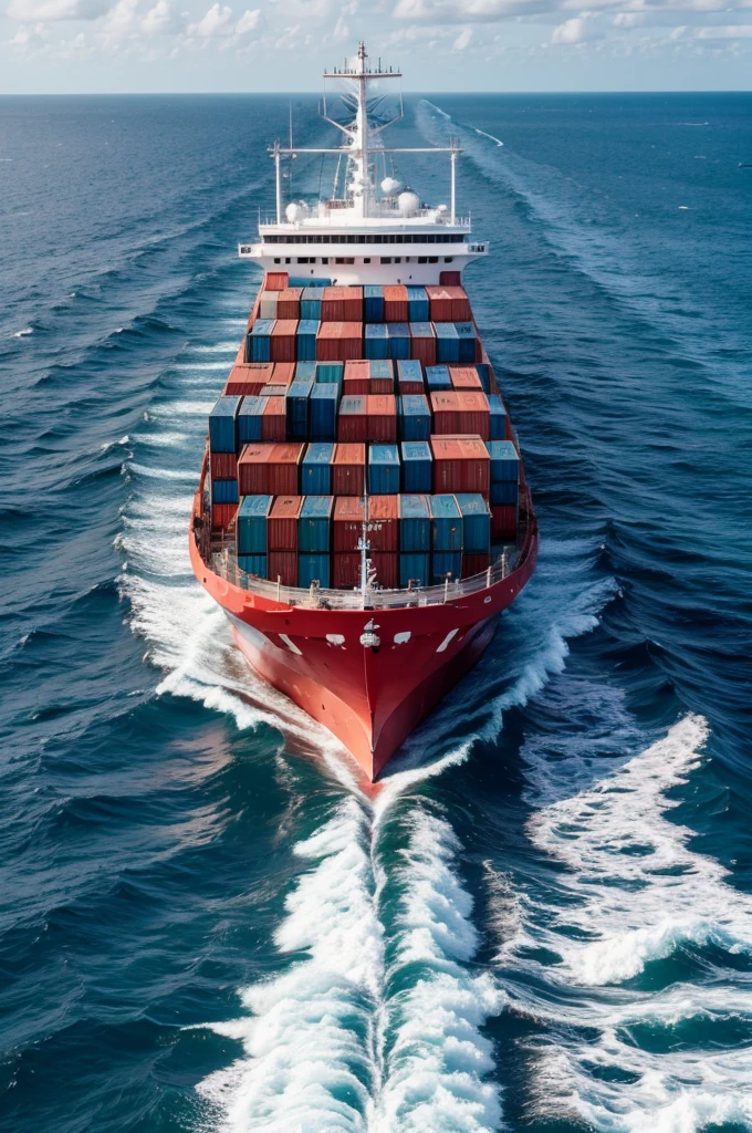 cargo ship sailing on the high seas