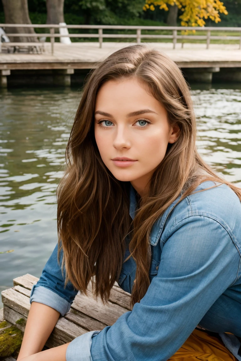 proFessional portrait photograph oF a gorgeous 18 year,La Norvégienne Lise Olsen dans un quai en bois avec un peu de verdure et d'eau avec de longs cheveux blonds ondulés,Oeil bleu,sultry Flirty look, gorgeous symmetrical Face, joli maquillage naturel, wearing black oFF-the-shoulder crop top and a white high-waisted skirt. Elle a longtemps, cheveux ondulés et porte des lunettes de soleil foncées, ((assis dehors par une journée ensoleillée)), superbe environnement urbain moderne, ultra réaliste, art conceptuel, élégant, très détaillé, complexe, sharp Focus, depth oF Field, F/1. 8, 85mm, Coup moyen, plan médian, (((proFessionally color graded))), bright soFt diFFused light, (volumetric Fog), tendance sur Instagram, hdr 4k, 8k