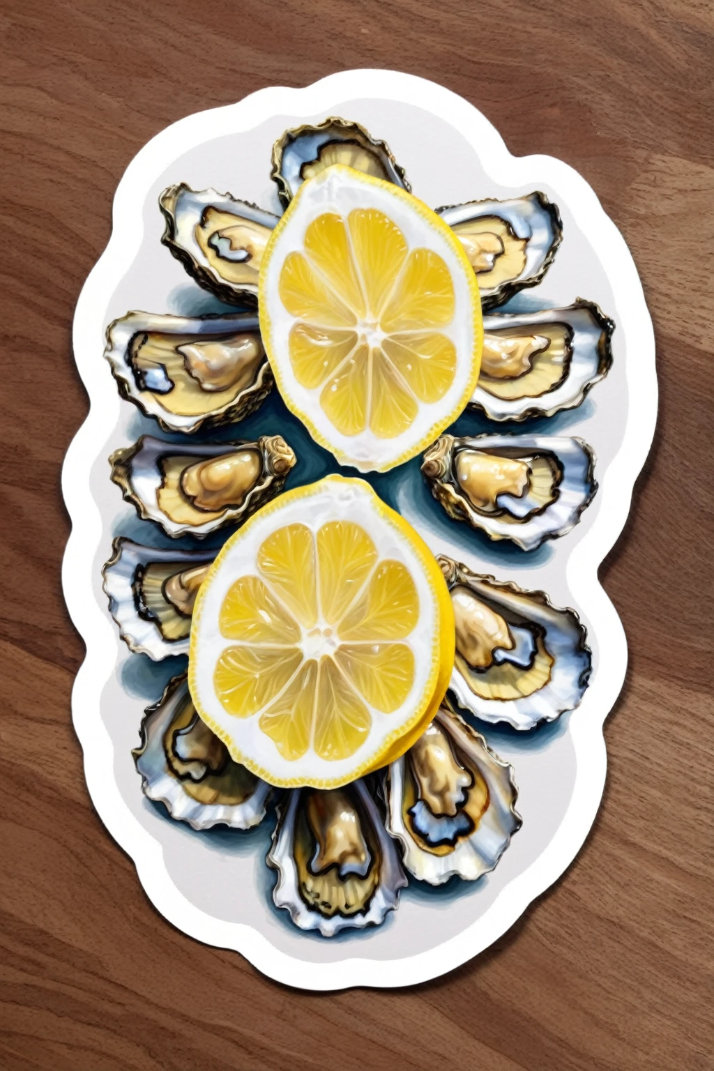 sliced lemon + oysters sticker