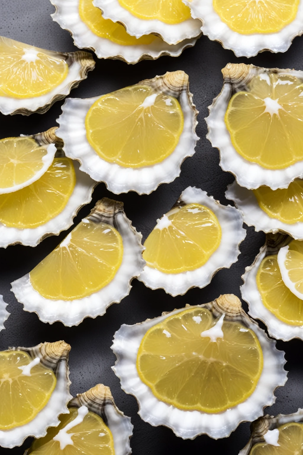sliced lemon + 1 self-adhesive oyster