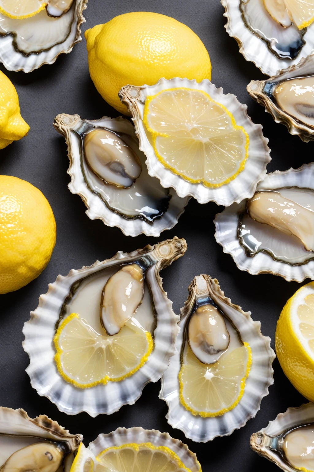 sliced lemon + 1 self-adhesive oyster