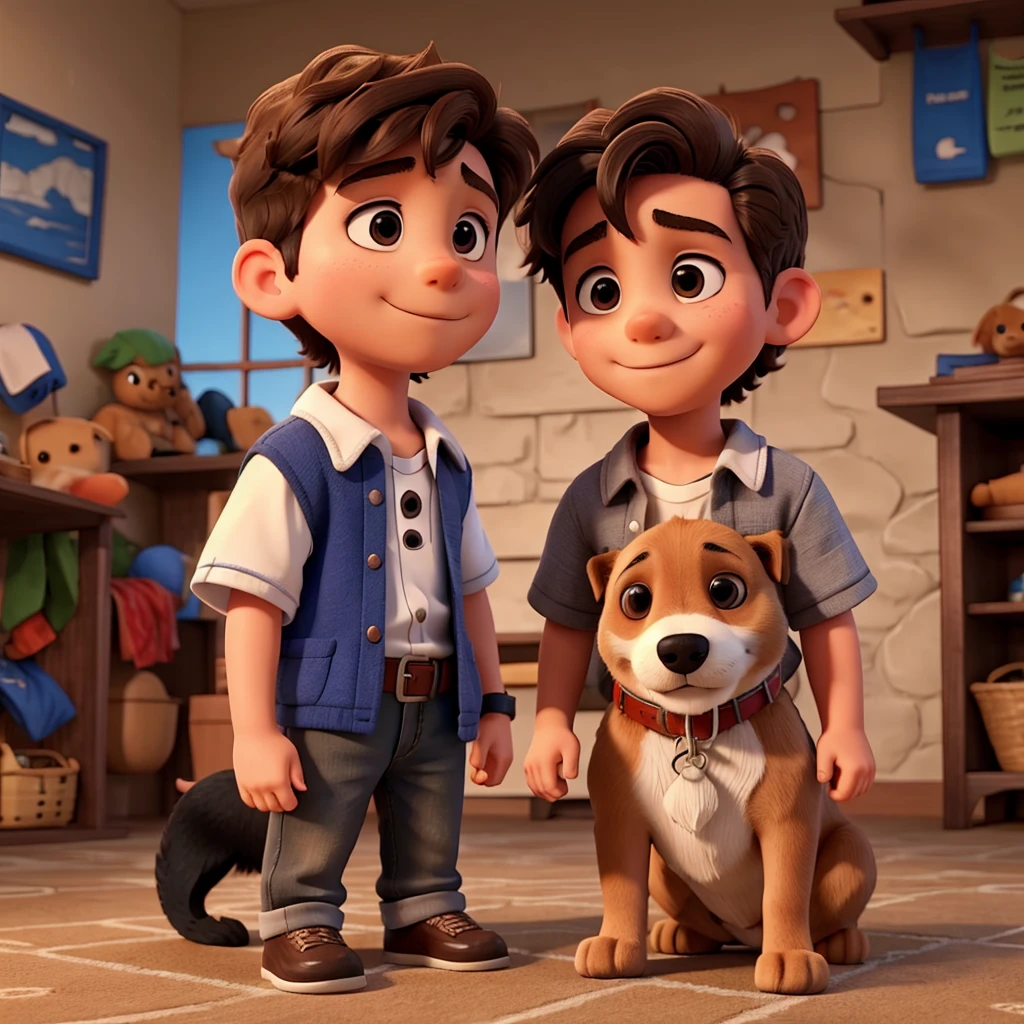 A boy and a dog
