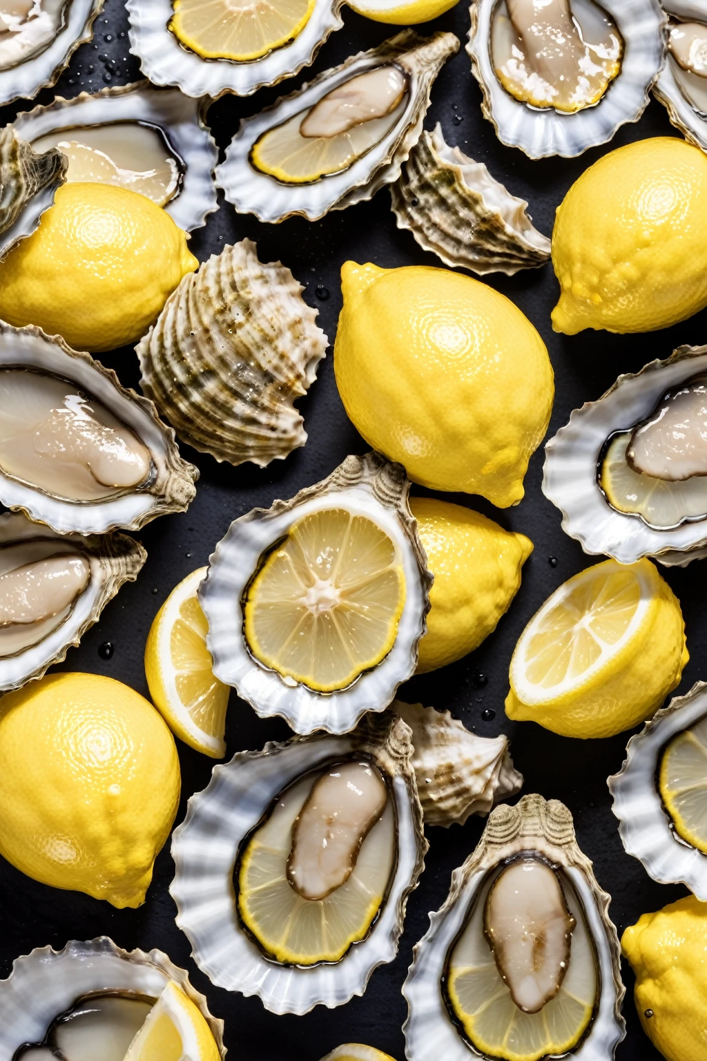 sliced lemon + 1 self-adhesive oyster