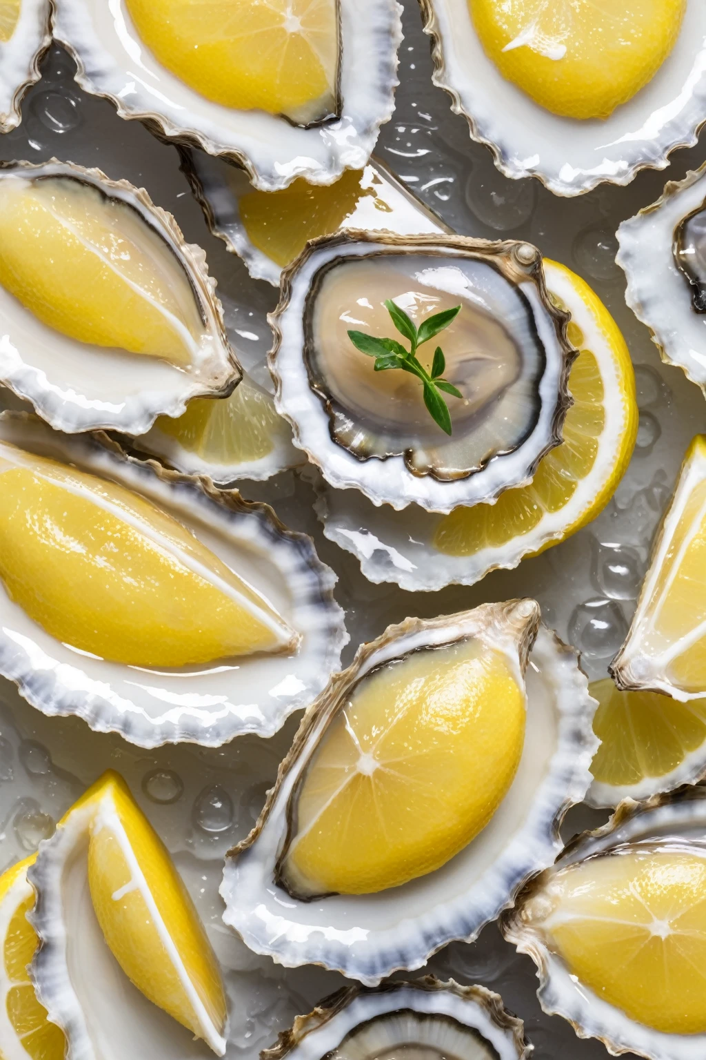 sliced lemon + 1 self-adhesive oyster