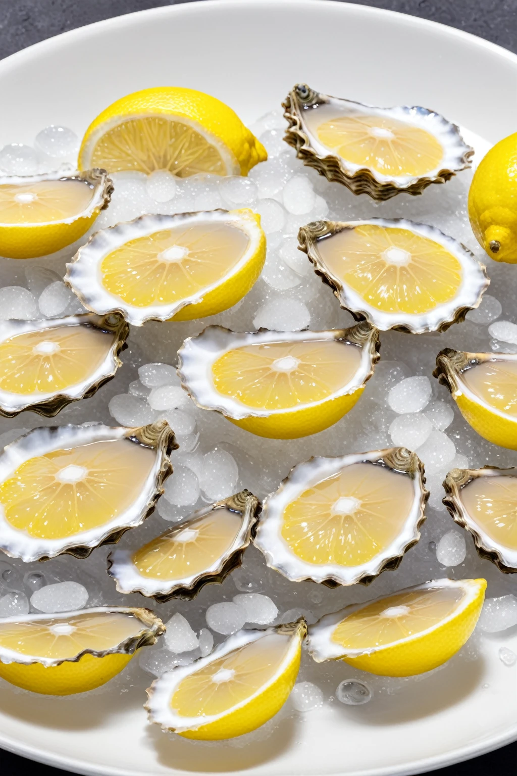 sliced lemon + 1 self-adhesive oyster