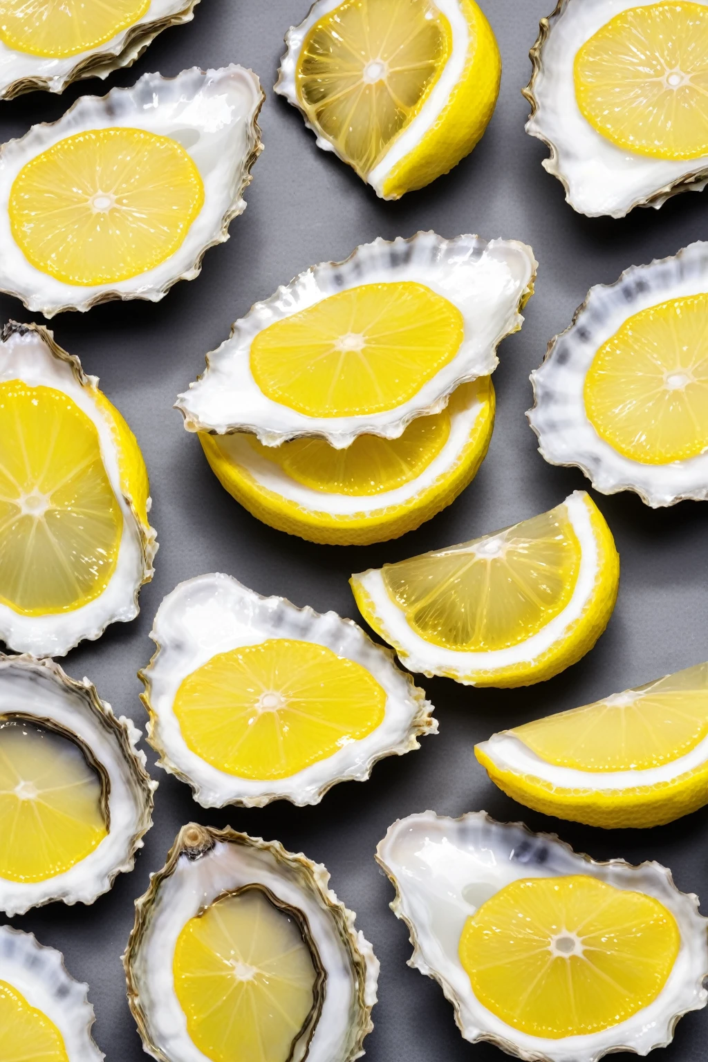sliced lemon + 1 self-adhesive oyster