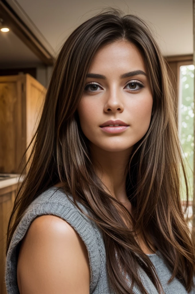 cue de femme brune en sous vêtement  