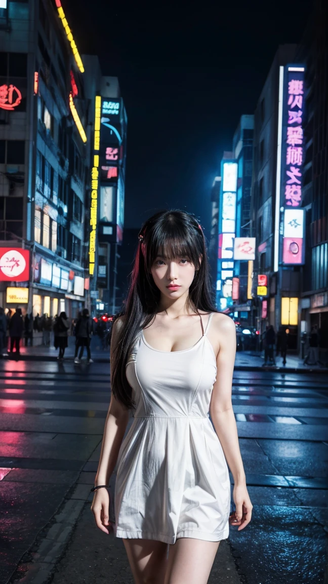 Wearing a dress、Anime girl wearing a headscarf standing in front of a building, digital Cyberpunk Anime Art, Digital cyberpunk - anime art, Anime Cyberpunk Art, cyberpunk anime girl, cyberpunk anime girl mech, Anime style 4K, best anime 4k konachan wallpaper, cyber school girl, Cyberpunk Anime Art, Portrait anime space cadet girl, anime girl of the future, Fantastic cyberpunk girl, big breast, huge breast