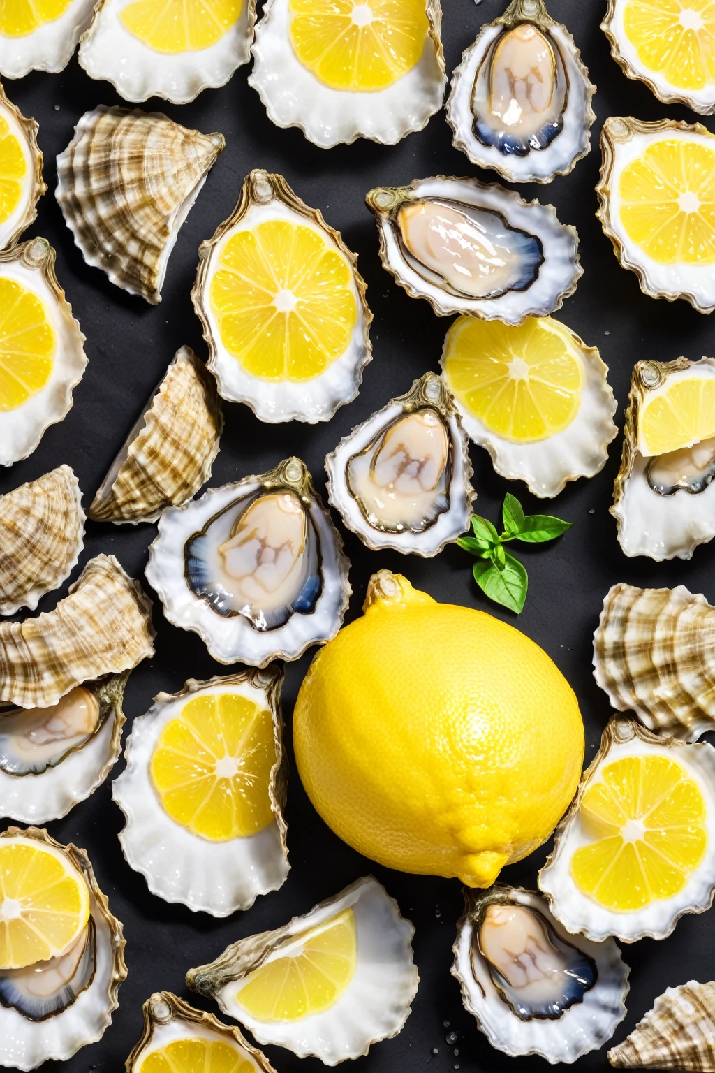 sliced lemon + 1 self-adhesive oyster