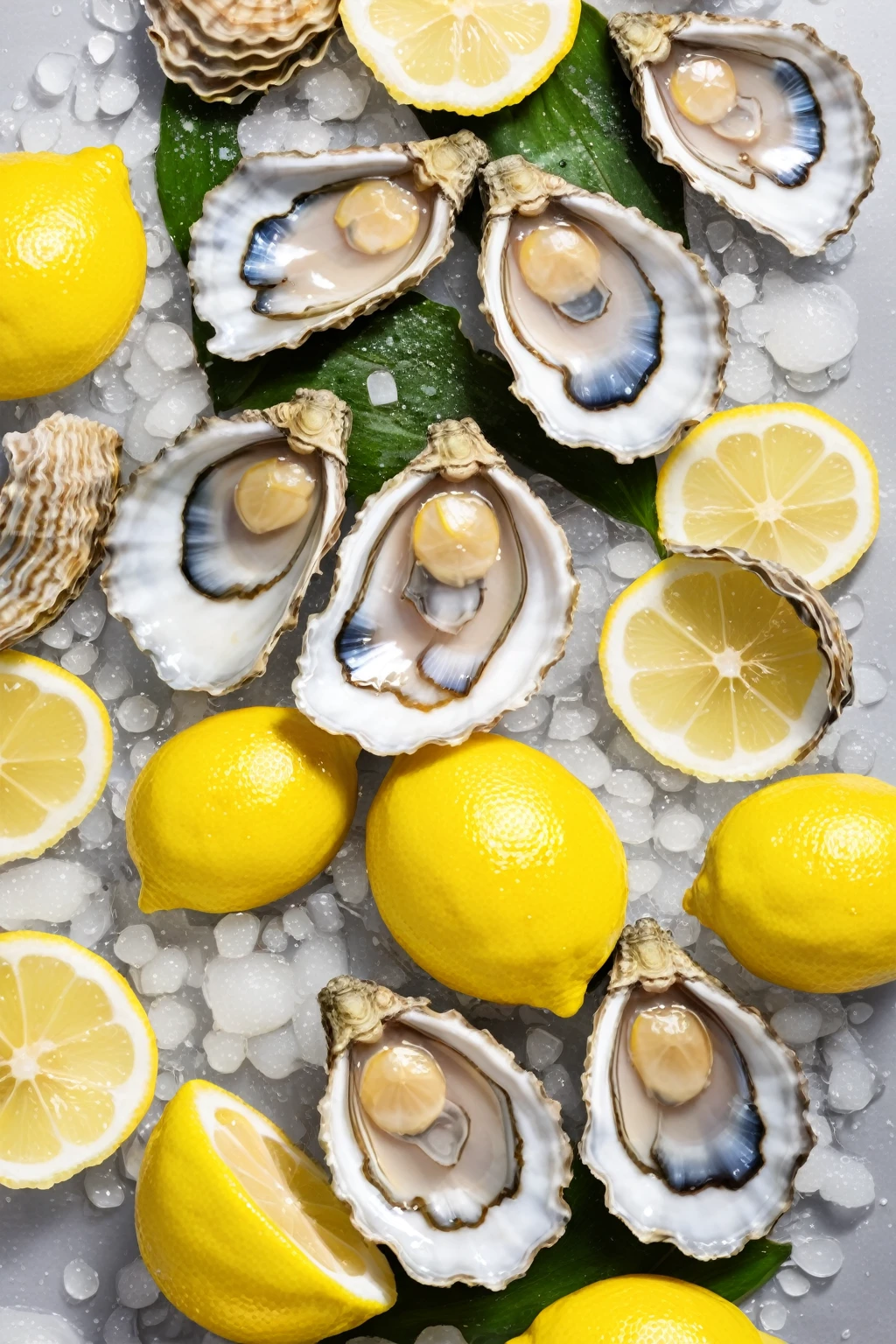 sliced lemon + 1 self-adhesive oyster