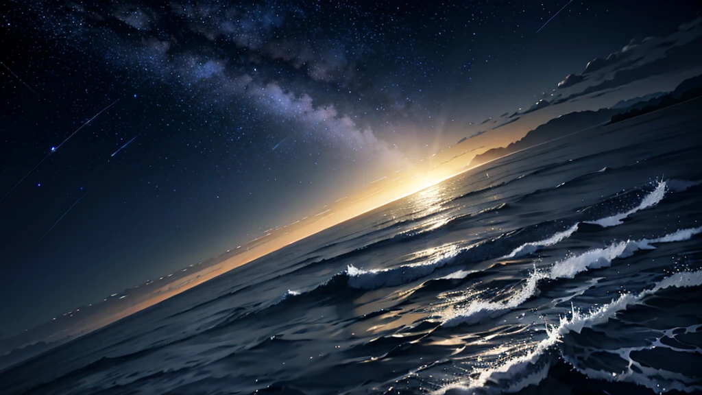 Wallpaper for the night, stars, rivers and sea