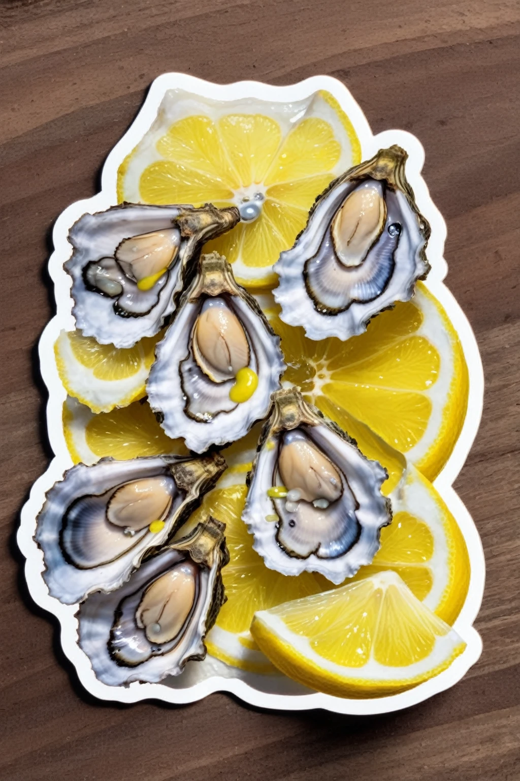 sliced lemon + oysters sticker