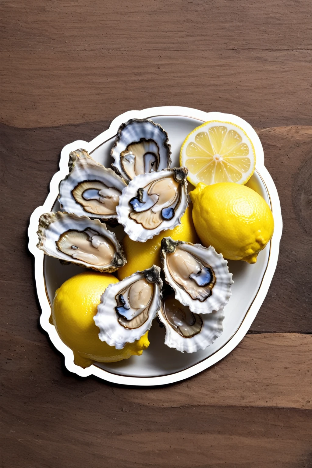 sliced lemon + oysters sticker