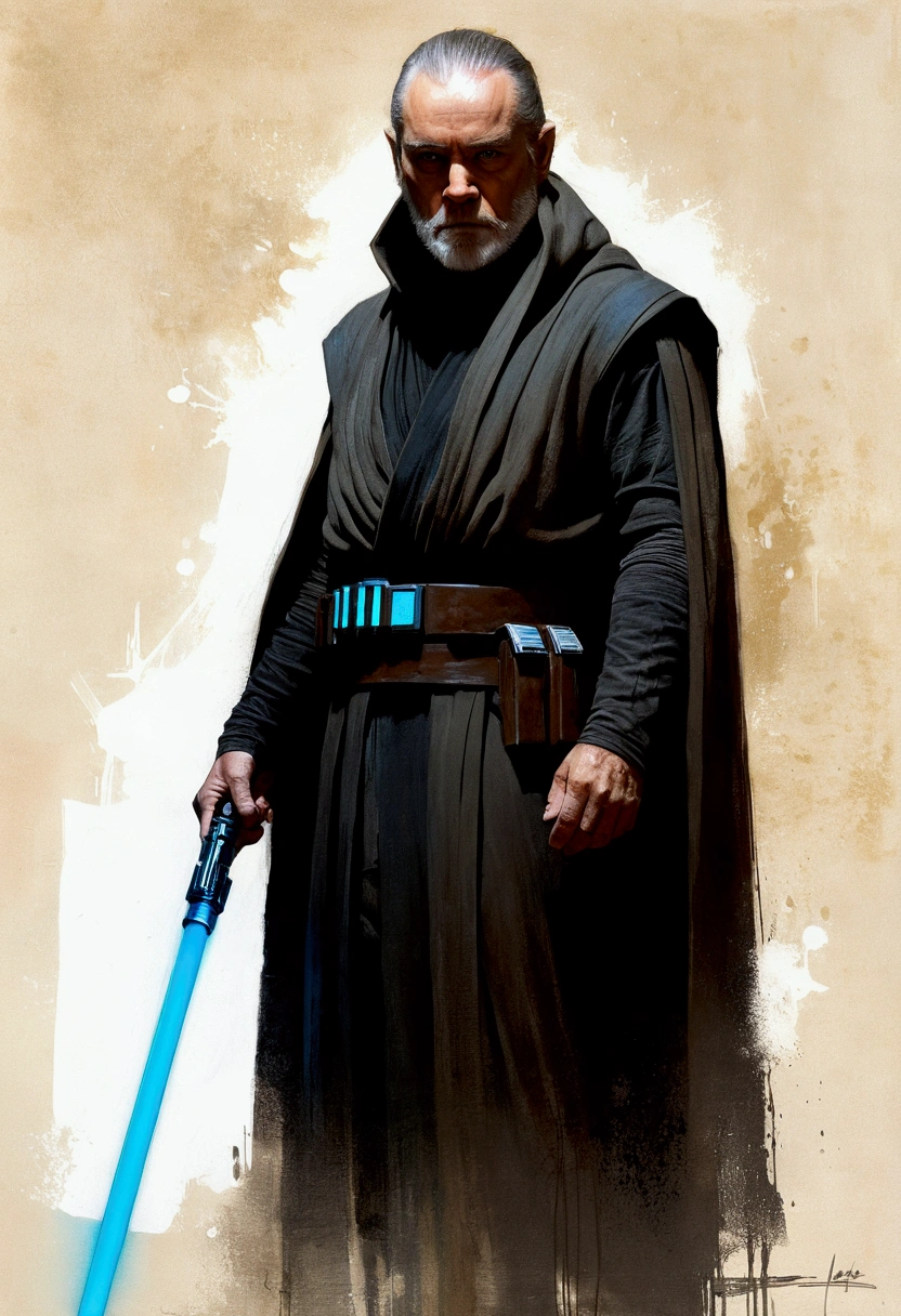 Un Gran Maestro Jedi de Star Wars al estilo de Mark Demsteader