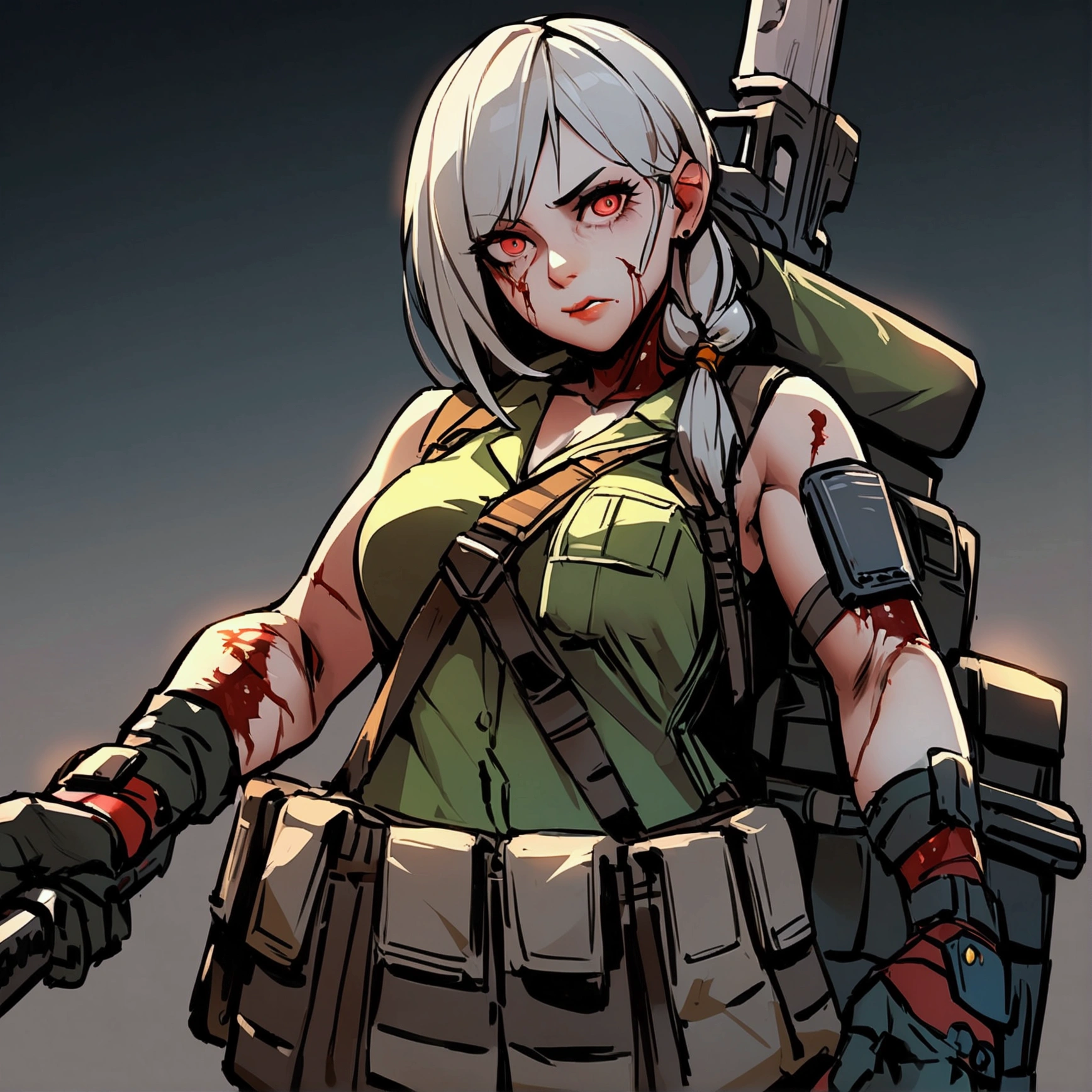 game inspired "Killing Floor" women survivor, loadout, dark, gruesome, 4k, detailed