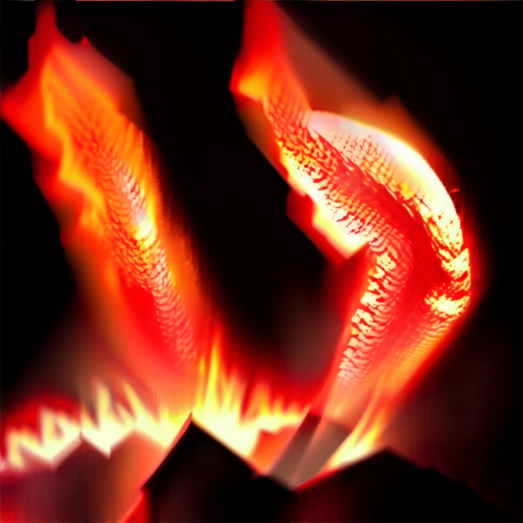 Giant Flaming skeleton ina lair of lava