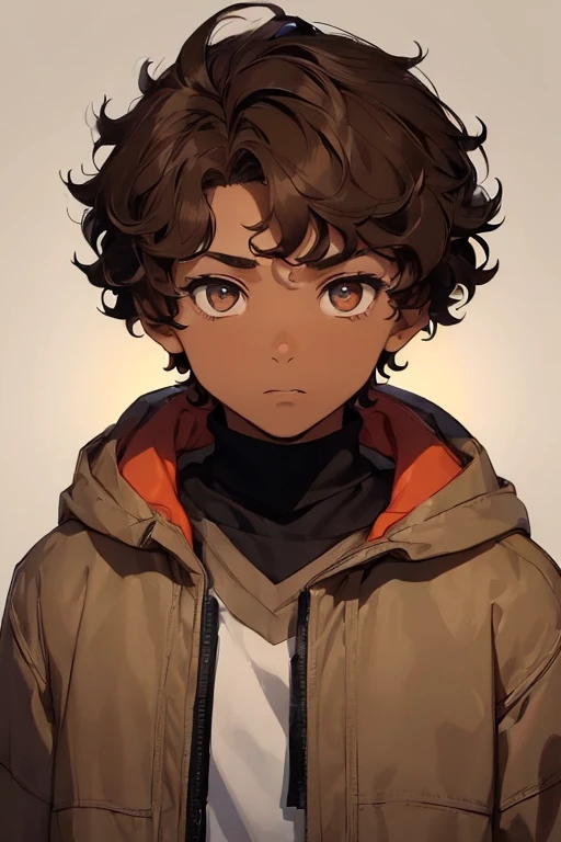 (Boy1:1.5),(male gender:1.5),(Boy1:1.5),(male gender:1.5),(adolescent Boy1:1.5),(male gender:1.5),(adolescent of 16 years old), (Average physical height of a 16-year-old adolescent),(Short curly black curly hair with a slightly long short bangs on the left forehead on top of the forehead and near the left eye of the face),(brown eyes and a black pupil),(brown beji skin color:1.5),(height 1.80),