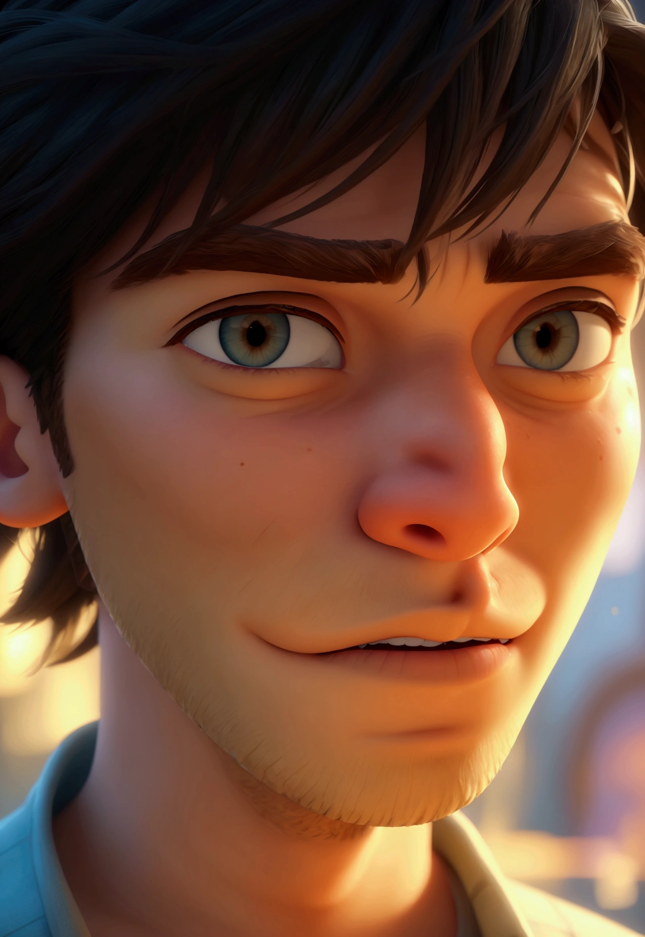 a man, disney pixar style, 3d render, intricate details, highly detailed face, detailed eyes, detailed nose, detailed lips, soft lighting, warm color palette, cinematic lighting, dramatic shadows, photorealistic, masterpiece, 8k, best quality, ultra detailed