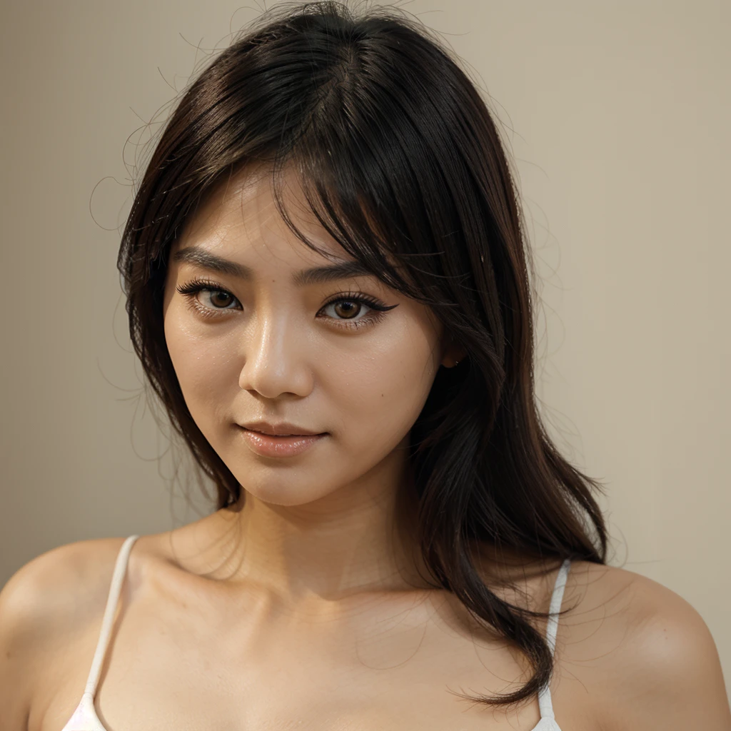 Beautiful Asian with cute eyeliner