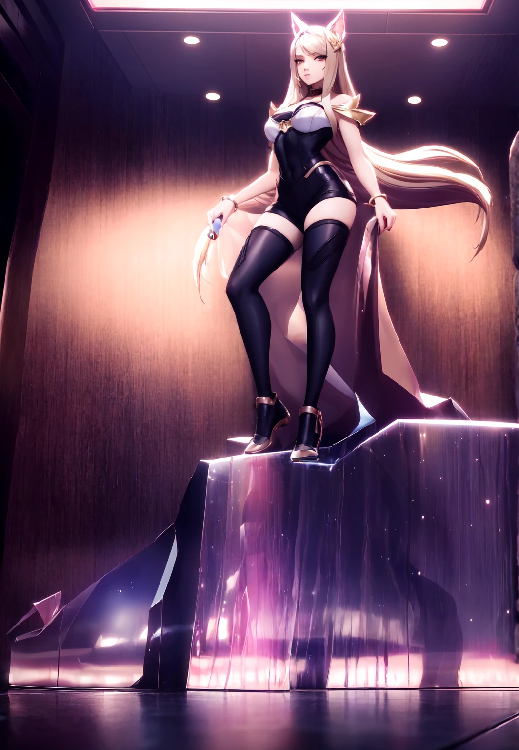 ((Full body photo, standing, feet on the ground)) kda_Ahri, sitting, (acclaimed, Seductive, captivating, exciting, wonderful, impressive:1.3), seductive, (trending on CGsociety, trending on pixiv, contest winner:1.3)
