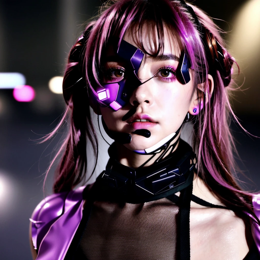 フェイスペイントをしたサイボーグのBeauty, whole body, cyber punk, Fashion Model, Beauty, Francis Bacon&#39;s painting style